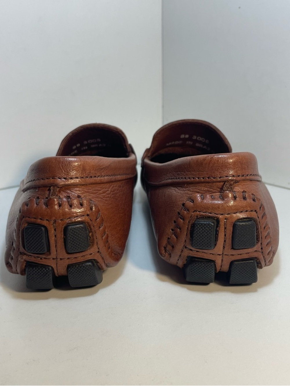 Saks Fifth Avenue Cognac Brown Leather Loafers Womens Size 8B VGUC - Picture 5 of 14